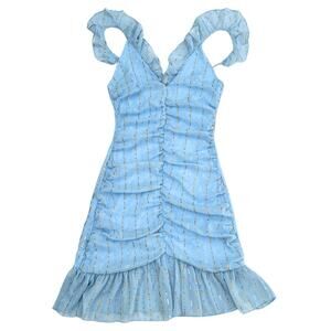 NWT Cider Pastel Bodycon Kawaii Shirred Ruffle Mini Dress